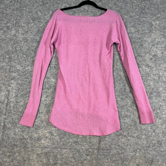 Pure Cashmere Pink Sweater Women’s 100% Cashmere Long Sleeve Hi-Low Hem Size M - Picture 9 of 12